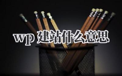 wp建站什么意思插图 wp建站什么意思