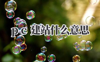 pc建站什么意思插图 pc建站什么意思