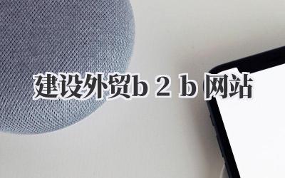 建设外贸b2b网站