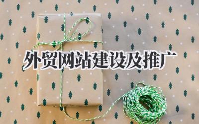 外贸网站建设及推广