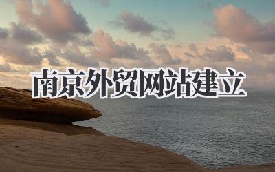 南京外贸网站建立